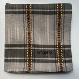 HANDKERCHIEF VINTAGE ART GRAY STRIPED LINE MEN'S POCKET SQUARE COTTON 18" A-0441 - Picture 1 of 2