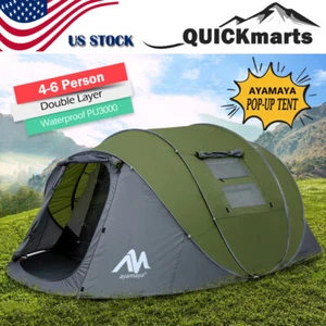 4-6 Person Automatic Camping Tent Instant Pop Up Outdoor Waterproof Double Layer - Picture 1 of 8