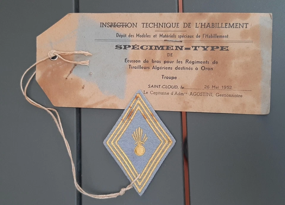 RTA d' ORAN 1952 TIRAILLEURS ALGERIENS Tissu Losange mod. 1945 Modèle Type - Photo 1/4