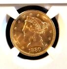 1880 S $5 NGC MS63 + Liberty Gold Half Eagle, Flashy Choice