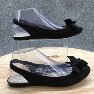 American Eagle Shoes Womens 8.5 W Casual Slip On Slingback Flats Black Fabric - Picture 1 of 16