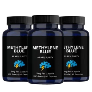 3x Methylene Blue Capsules 5mg - USP Grade, 99.99% Purity, 1800 Capsules) - Picture 1 of 11
