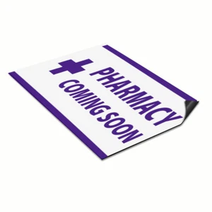 Car Magnet Set of 2 Pharmacy Coming Soon Advertising Printing A Industrial Sign - Picture 1 of 7