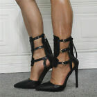 Super High Stiletto Sexy Strappy Buckle Women Shoes Party Show Plus Size Heels