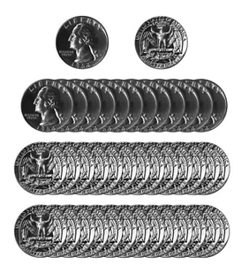 1964 SILVER PROOF WASHINGTON QUARTER FULL ROLL $10 FACE VALUE Make Offer - Picture 1 of 1