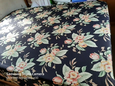 Vintage Ralph Lauren Charleston Black Floral Full Sheets-Flat & Deep Fitted-NEW - Image 1 of 4