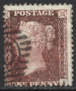 GB Great Britain 1856-58 QV 1d Rose-Red 'H-A' SG 37 BLIND A Fine Used - Picture 1 of 2