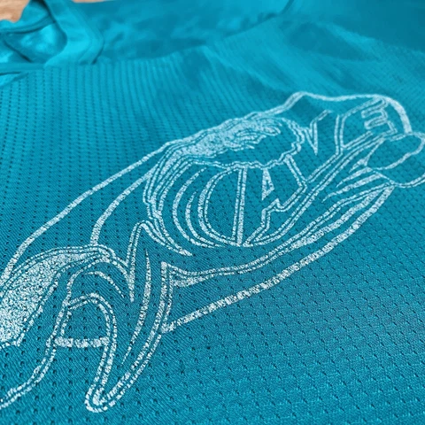 CCM Men's Vintage Hockey Jersey S/M California Wave Blue Mesh Long Sleeve Shirt Cover