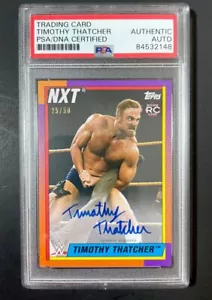 Timothy Thatcher Signed 2021 Topps Heritage WWE Rookie Card PSA DNA Slabbed - Picture 1 of 2