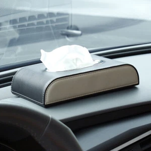 Black Car Tissue Box Towel Sun Visor Tissue Box Holder Storage Accessories - Bild 1 von 12