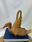Vintage Wicker Rattan Duck Or Goose Basket Planter Country Decor Zhejiang Style