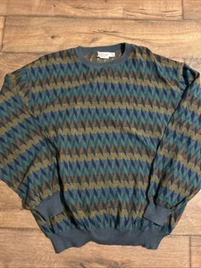 Vintage St. Croix Knits 100% Cotton Pullover Geometric Design USA Made - Picture 1 of 8
