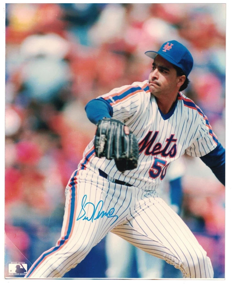 Foto autografiada firmada por Sid Fernández de 8 x 10 de los Mets de Nueva York Foto 1 de 1