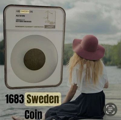 1683 Sweden ORE Coin NGC-AU50 BN ( RARE ) - Image 1 of 4