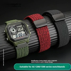 Elastic Nylon Watchband for  Magnetic Buckle Watch Strap Quick Release Bracelet - Picture 1 of 29