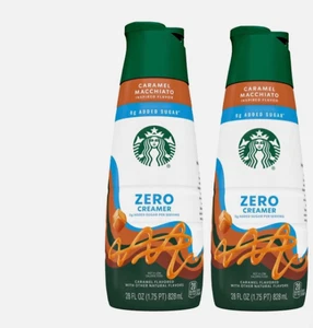 Starbucks Zero Creamer Caramel Macchiato (2 Botellas de 28 Oz) + wooden spon NEW - Picture 1 of 1