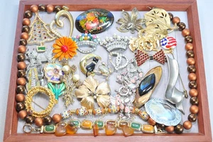vtg to now CRAFT Jewelry brooch necklace Lot Harvest Repurpose Crafting AK - Picture 1 of 17