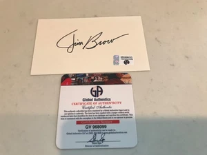 Jim Brown Cut Authenticated signature on 3 X 5 card. - Bild 1 von 2