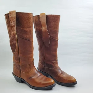 Stivali western alti Durango Mule Ear Shooter Calvario uomo taglia 9 M pelle marrone - Foto 1 di 13
