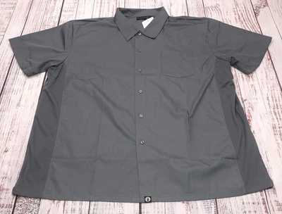 NUEVO CON ETIQUETAS Camisa Chef Works Para Hombres 3X Gris Camisa de Chef Abotonada Strechy Ventalated Lados Foto 1 de 4