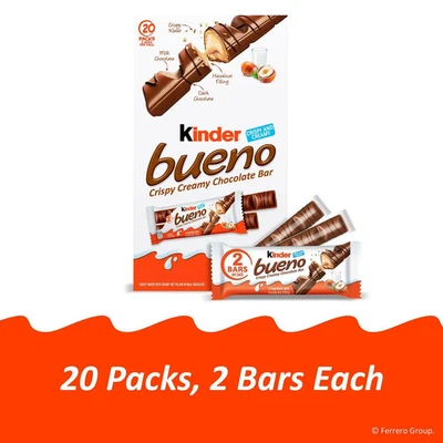 (Same Day Ship) Kinder Bueno, Bulk 20 Pack, Milk Chocolate And Hazelnut Cream - Image 1 of 4