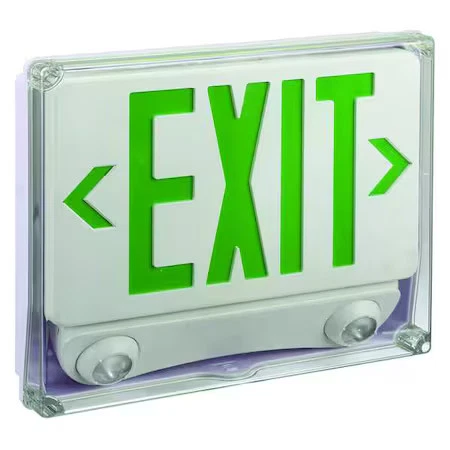 ZORO SELECT Exit Sign W/ Emergency Lights, 1 Face(S), Led, Universal Mount, Nickel Cad