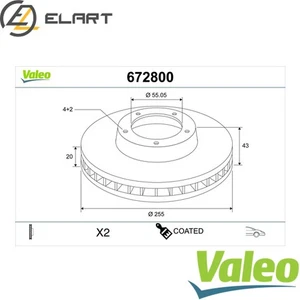 2x BRAKE DISC 672800 FOR TOYOTA YARIS/VERSO/VAN MR2/III 2NZ-FE 1.3L1NZ-FE 1.5L - Picture 1 of 8