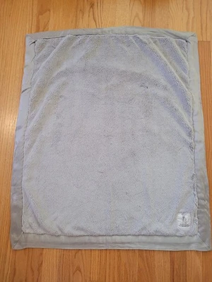 Little Giraffe Luxe Baby Blanket 34 x 30 Gray Satin Trim Reversible Furry Lovey - Image 1 of 3