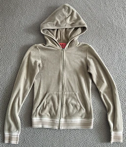 Y2K Juicy Couture Velour Track Jacket piccola felpa con cappuccio zip intera verde pistacchio - Foto 1 di 11