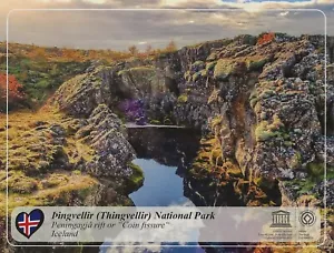 Postcard Iceland Thingvellir Natl Park Peningagjá Rift (Coin Fissure) Unesco MNT - Picture 1 of 2