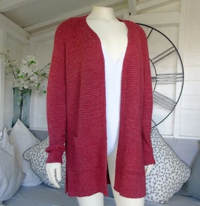 Fat Face Haywood Red Berry Pocket Long Cardigan Knit 8 - Bild 1 von 12
