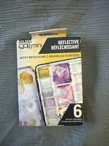 GOLDEN QOR MINI REFLECTIVE ARTIST WATERCOLORS - 6 HALF PANS- Brand New FB - Picture 1 of 2