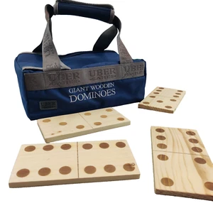 Giant Wooden Dominoes Uber Games With Carry Bag Outdoor Garden Children RRP £42 - Picture 1 of 6