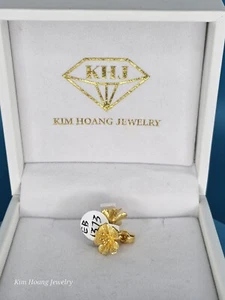 9999 Solid 24k Gold Flower .5" Earrings 5.8 Grams Handmade Custom Diamond Cut  - Picture 1 of 24