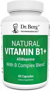 Dr. Berg Natural Vitamin B1 B6 B12 Complex - Allithiamine Vitamin B1 Supplement - Picture 1 of 9