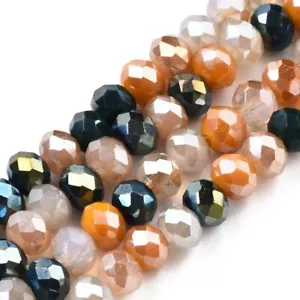 132 Bulk Beads Faceted Rondelle Mixed Lot Spacers 3.5mm Abacus Strand AB Plated - Picture 1 of 3
