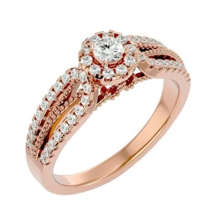 Certified 0.50 TCW Lab Grown Diamonds Solitaire Sterling Silver Engagement Ring - Picture 1 of 32