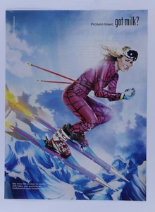 "Bigote de leche Lindsey Vonn 2010 estampado original anuncio 8,5 x 11" - Imagen 1 de 7