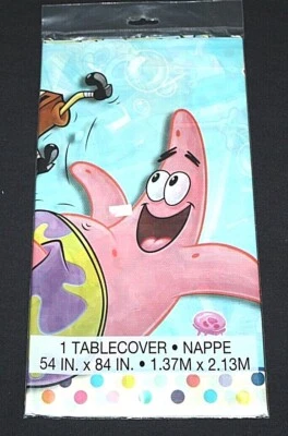 Unique SpongeBob SquarePants Plastic Tablecloth/Tablecover  54 x 84" - Image 1 of 2