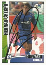 HERNAN CRESPO SIGNED CHELSEA 2005/2006 PREMIER STARS TRADING CARD+COA