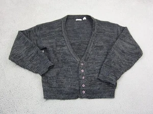 Vintage Saturdays Cardigan Adult Extra Large XL Black Gray Knit 80s Sweater Mens - Picture 1 of 11