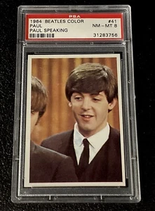 PSA 8 Paul McCartney Rookie Card 1964 Beatles Color #41 Topps John Lennon Rock - Picture 1 of 2