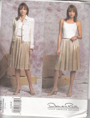Vogue - Schnittmuster - Oscar de la Renta - Jacke und Rock -  Gr. 14, 16, 18 - Bild 1 von 3