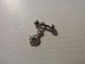 PIERCING Helix Tragus Augenbraue - Edelstahl silber - Anhänger Blüte - Bild 1 von 2