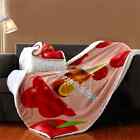 Red Collective Gradient Apple 3D Warm Plush Fleece Blanket Picnic Sofa Couch
