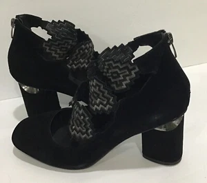 Para mujer Azura by Spring Step Lushus Negro Terciopelo Bloque Tacón Tobillo Zapato 8,5 - Imagen 1 de 11