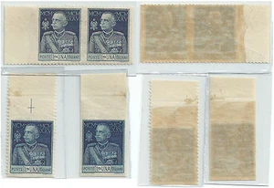 ITALIA 1925 GIUBILEO COPPIA L.1 + L.1 + L.1 NON DENTELLATI BORDO DI FOGLIO MNH** - Picture 1 of 1