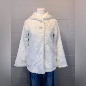 Patagonia Girls' Pelage Jacket Faux Fur White Birch Girls Size XL/14 - Picture 1 of 9