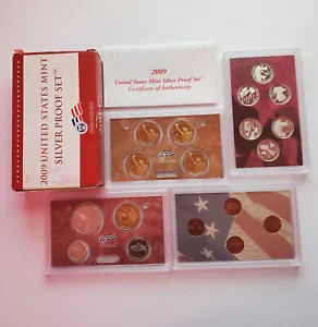 2009-S Stati Uniti Mint Silver Proof Set con certificato di autenticità e scatola 18 monete 90% argento - Foto 1 di 2