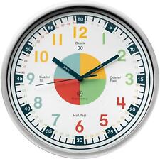 Telling Time Teaching Clock. Kids Room, Playroom DÃ©cor Analog Silent Wall Clock